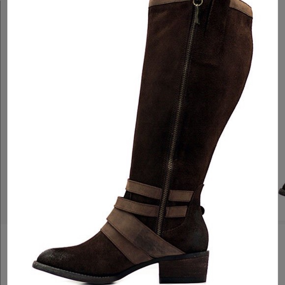 Vestiture Shoes - Tobacco Santa Fe Wide-Calf Riding Boot, Size 9